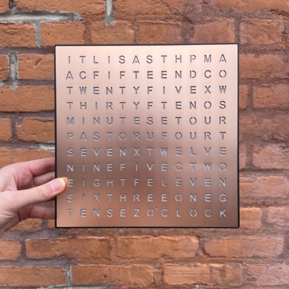 Sharper Image Rose Gold Metal Word Clock for Desk Office LED Electronic New - Picture 2 of 6